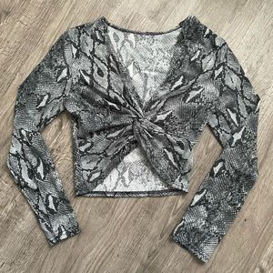 Snake Crop Top/Long Sleeve